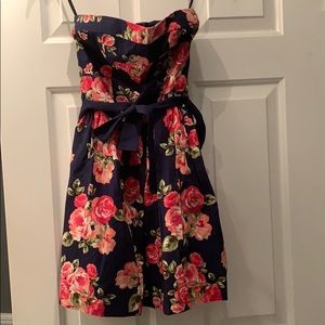 Strapless Floral Mini Dress